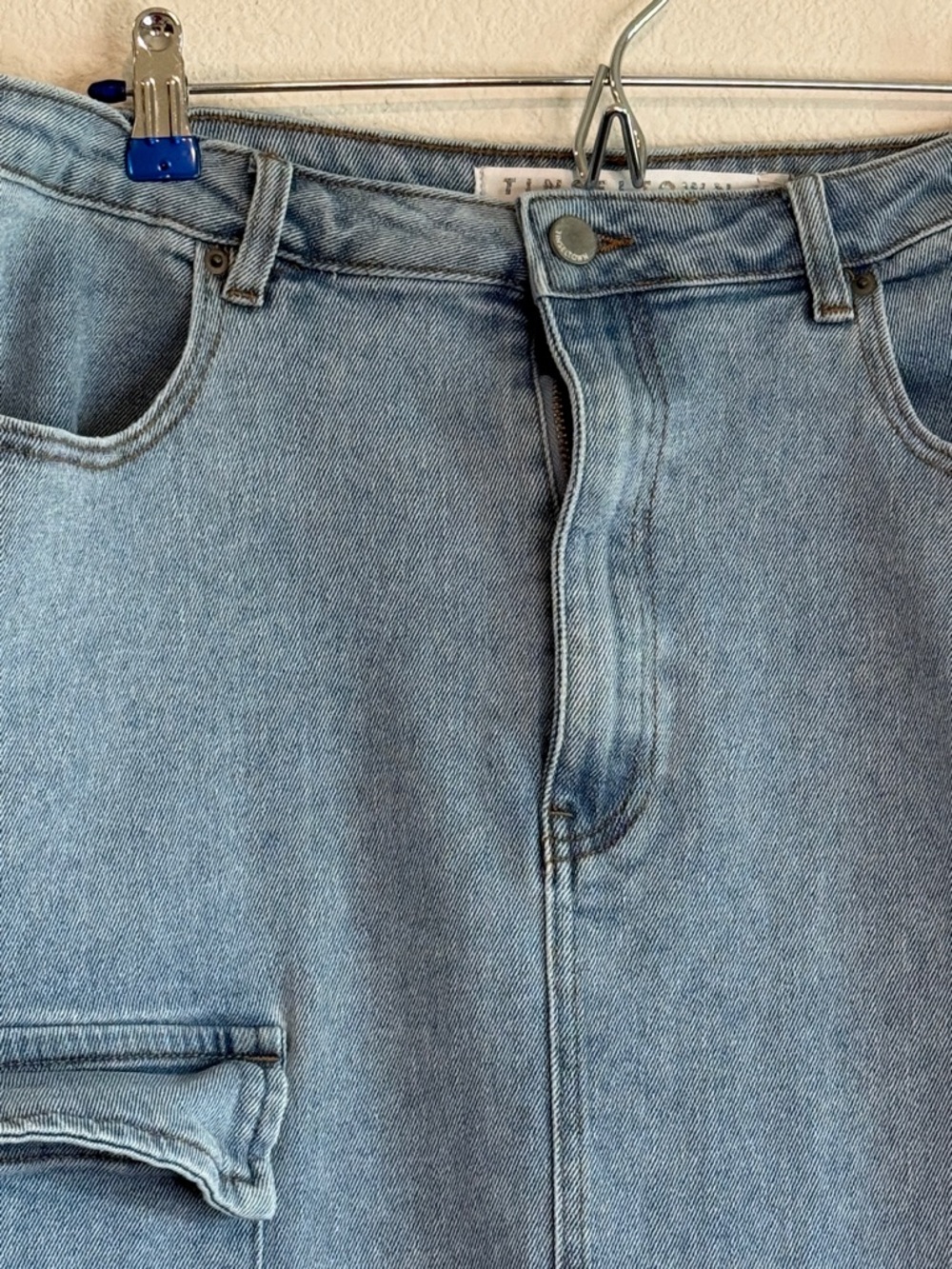 🩵Tinseltown Blue Denim Cargo 🩵Maxi Skirt 15 Y2K Streetwear Long Skirt - Picture 2 of 11